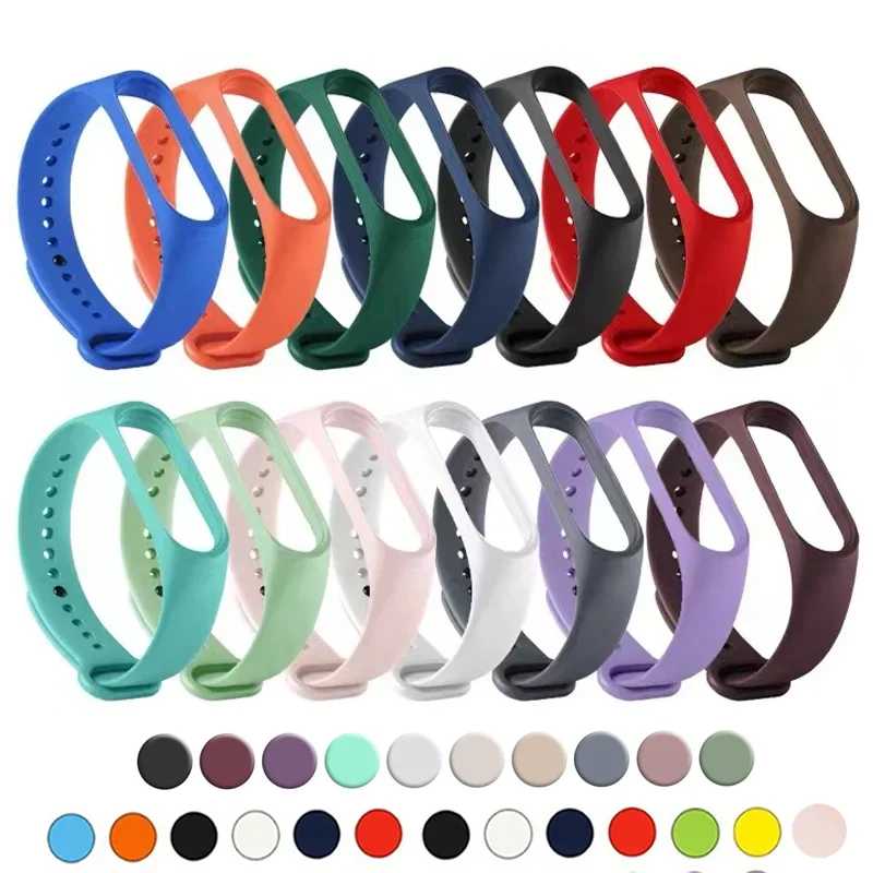 Силиконовый ремешок для часов Xiaomi Mi Band 7 6 5 4 3, браслет, ремешки correa Mi Band 6 7 5 4, аксессуары для умных часов Аксессуары для часов