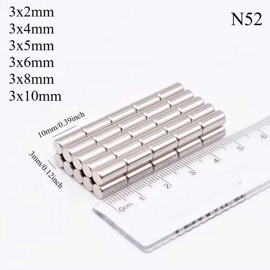 N52 3x5 3x2 3x6 3x8 3x10 3x3 3x4 мм Неодимовый холодильник крошечный диск Силиinder Ремесло Магниты для электровелосипеда Белая доска Индивидуальные Diy Крепеж и скобяные изделия