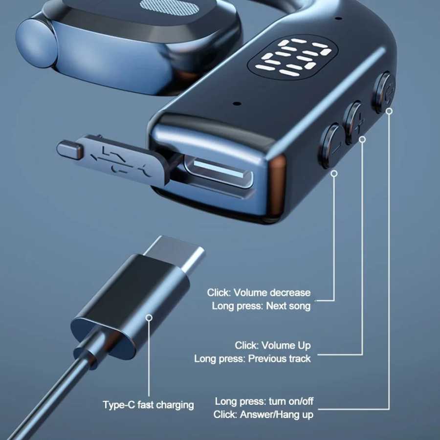 Фотография №3 товара Bluetooth 5.3 Наушники с крючком для наушников 180° ° Вращающиеся