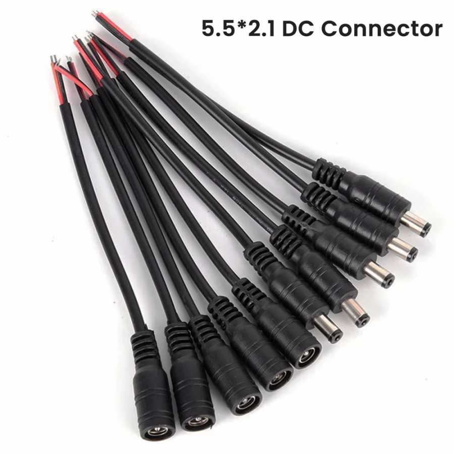 Разъем 22AWG постоянного тока 5,5x2,1 мм, штекер/гнездо, кабель питания, разъем 15 см, 5-12 В, удлинитель адаптера питания для светодиодной ленты, CCTV Электрика