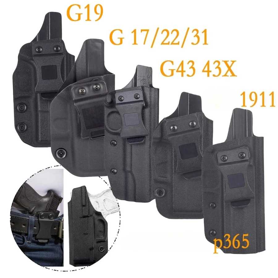 Тактическая внутренняя поясная кобура для скрытого ношения для GLOCK 17, 19, 22, 26, 43 433, зажим для ремня, одинарный двойной чехол для правой руки Охота