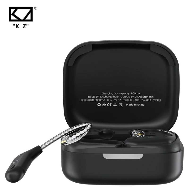 KZ AZ09 HD Bluetooth-совместимый модуль 5.2 Наушники Беспроводной кабель для обновления HIFI Беспроводной ушной крючок CPIn с зарядным устройством Портативное аудио и видео