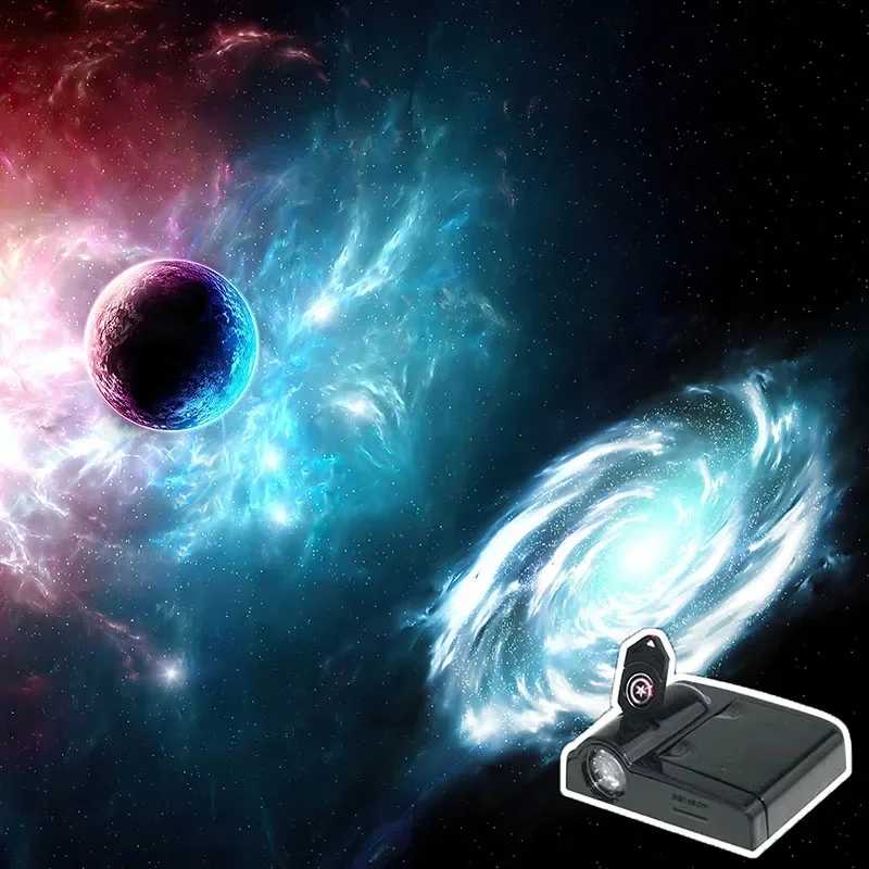 Фотография №3 товара Фэнтезийная лунная настенная проекционная лампа Galaxy Light фон проектор ночник