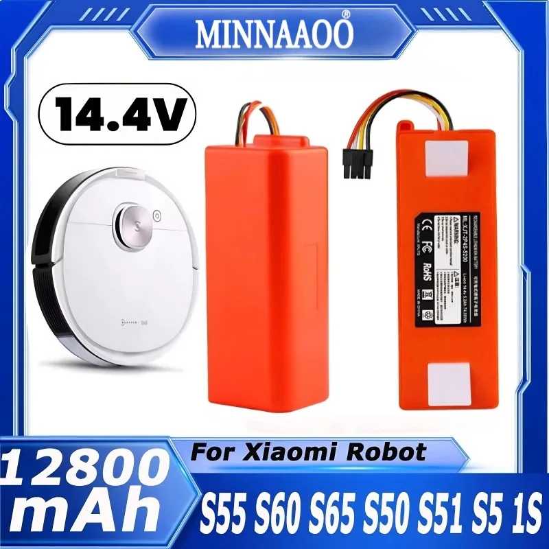 🔥 XJT-2P4S-5200S 14,4 В сменный аккумулятор для робота-пылесоса для Xiaomi Roborock S55 S60 S65 S50 S51 S5 1S 1ST MAX S6 Запчасти Аксессуары и запчасти