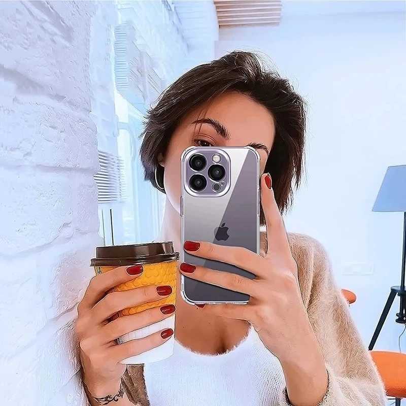 Фотография №5 товара Противоударный силиконовый прозрачный чехол для телефона iPhone 13 11 14