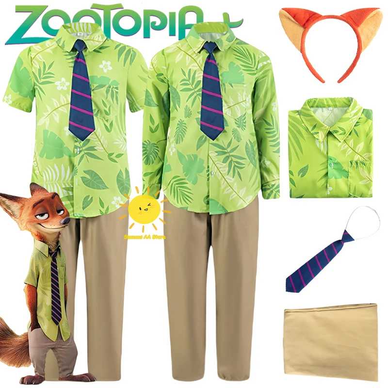 BEAST KINGDOM Nick Wilde костюмы для косплея Zootopia косплей летняя рубашка галстук Nick костюмы Хэллоуин карнавал Cos взрослые подарки унисекс Костюмы для косплея
