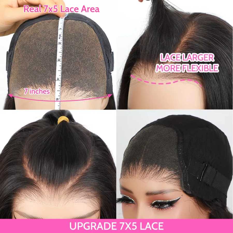 Фотография №3 товара ISEE Hair Glueless Wigs Human Hair Ready To Wear Прямые