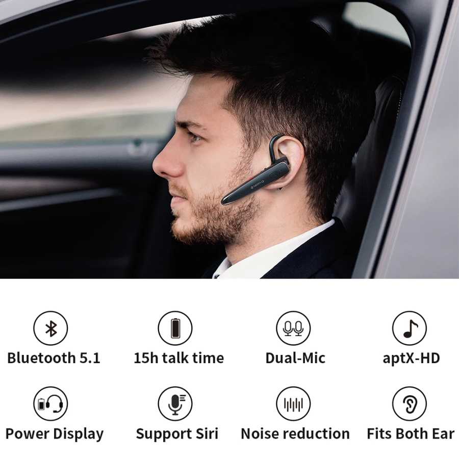 Фотография №1 товара Bluetooth-гарнитура Glazata 5.1 Беспроводные наушники с двойным микрофоном Шумоподавление HD-звонки