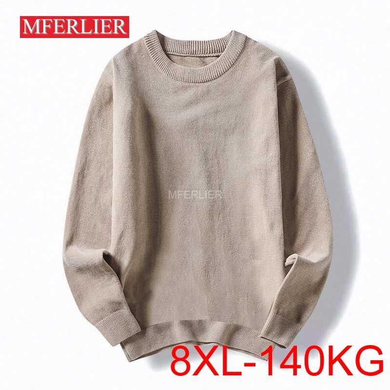 Осенне-зимний свитер большого размера 8XL, обхват груди 140 см, 6XL, 7XL, мужские свитера стандартного размера Свитеры