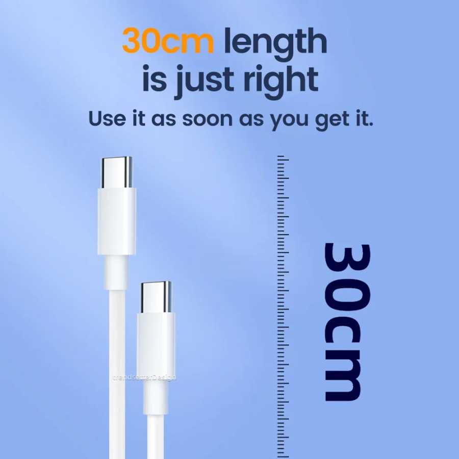 Фотография №3 товара Короткий кабель типа C &mdash; USB C, 30 см, быстрая