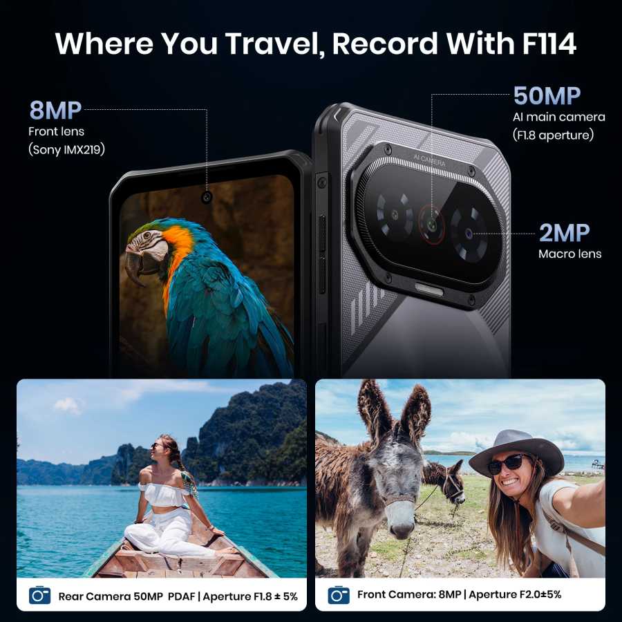Фотография №5 товара FOSSIBOT F114 Ультратонкий защищенный 4G-смартфон 4 ГБ+128 ГБ, 50 МП