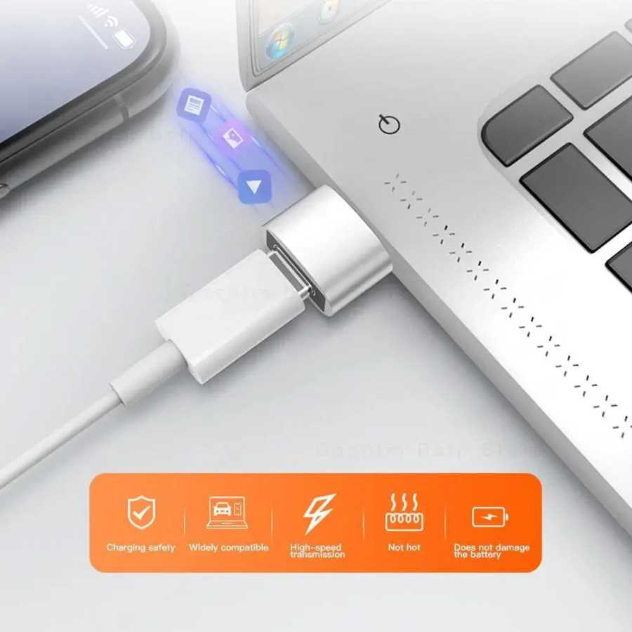 Фотография №5 товара Мини-портативный USB-адаптер с разъемом A на Type-C для быстрой зарядки