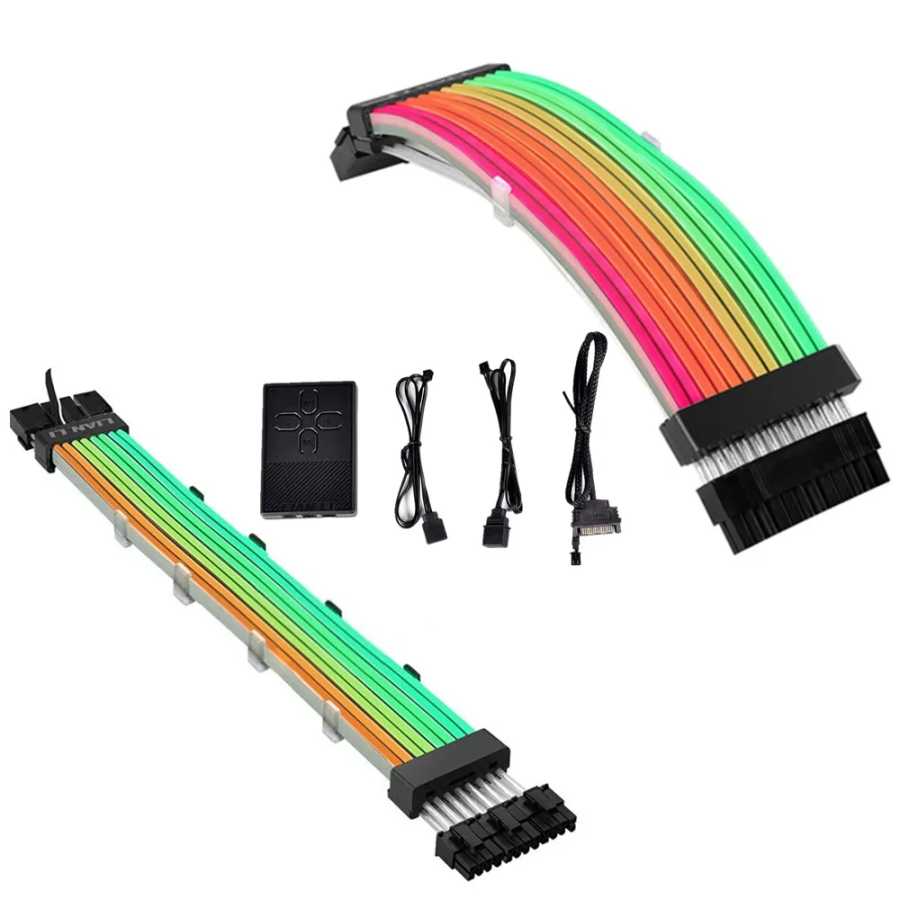 Кабель-удлинитель LianLi Strimer Plus V2, 5V A-RGB, 24-контактный и 8-контактный, для материнских плат ATX 24pin и PCI-E GPU 16-12pin Компьютерные комплектующие
