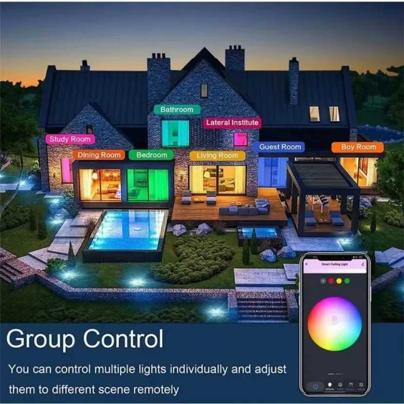 Фотография №5 товара Tuya Smart WiFi Потолочный светильник Приложение Дистанционное управление Alexa Google