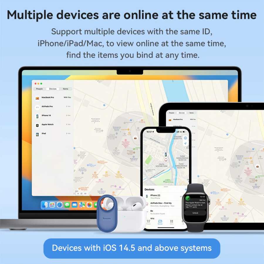 Фотография №1 товара HOCO E94 Airtag GPS-трекер для животных и ключей, умное устройство