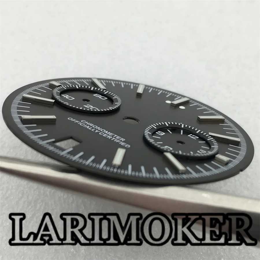 Фотография №3 товара Циферблат Larimoker 31,5 мм VK64 черно-синего цвета с эффектом Kaku,