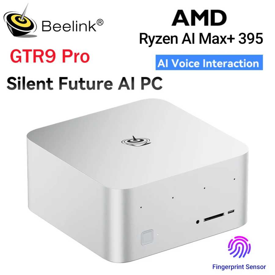 Мини-ПК Beelink GTR9 Pro Ryzen AI Max+ 395: Мощный ИИ-компьютер с 128 ГБ LPDDR5, 2 ТБ SSD, Windows 11, поддержкой 8K 60 Гц, Wi-Fi 7, Bluetooth 5.4 для игр Мини-ПК