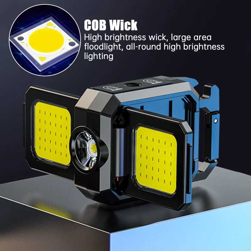 Фотография №5 товара Мини-брелок 800 мАч COB Work Light USB перезаряжаемый световой ремешок