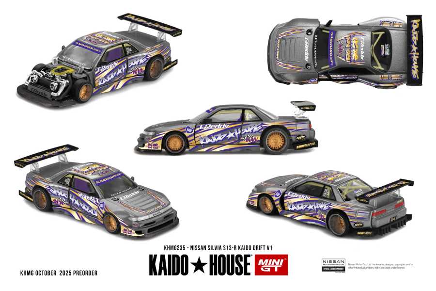 Фотография №2 товара Металлическая модель автомобиля Kaido House + MINIGT Nissan Silvia S13-R