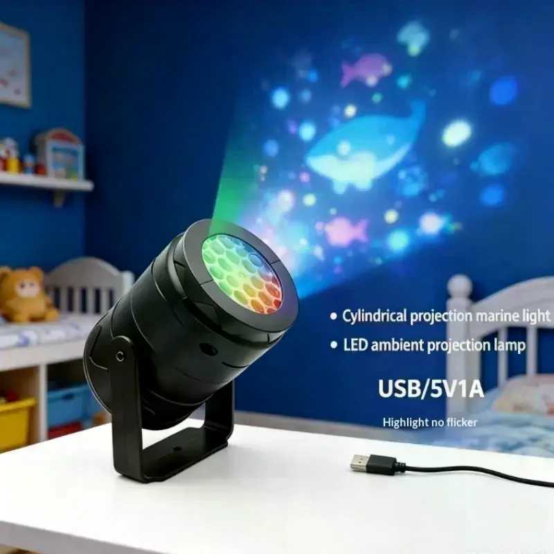 Фотография №2 товара Проектор с океанским узором, USB LED-лампа с вращающимся эффектом, атмосферная