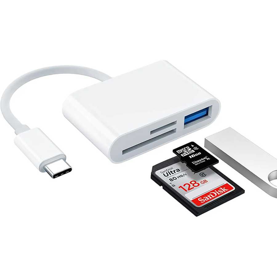 Адаптер USB C для чтения карт SD, адаптер для чтения карт памяти Micro SD TF типа C, адаптер для чтения карт памяти 3 в 1 USB C к камере USB Аксессуары для мобильных телефонов