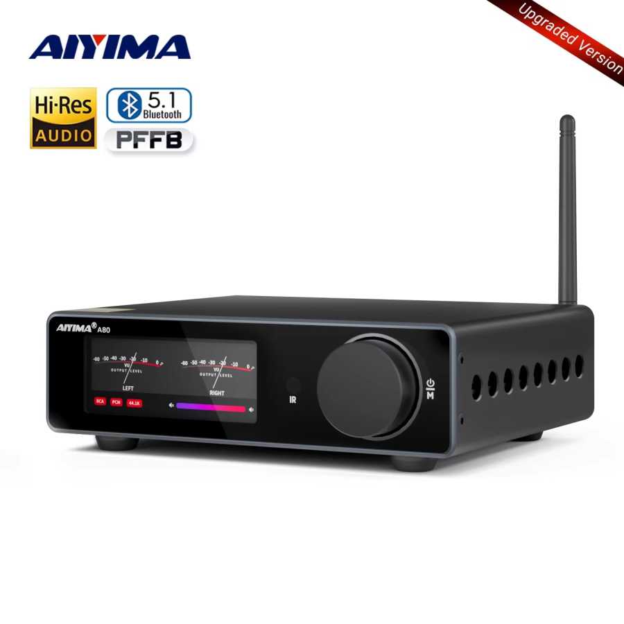 Усовершенствованный усилитель мощности AIYIMA A80 TPA3255 DAC Bluetooth PFFB Stereo 300Wx2 Class D с цифровым усилителем, входами RCA, TRS, OPT, COA, USB ТВ, аудио- и видеотехника
