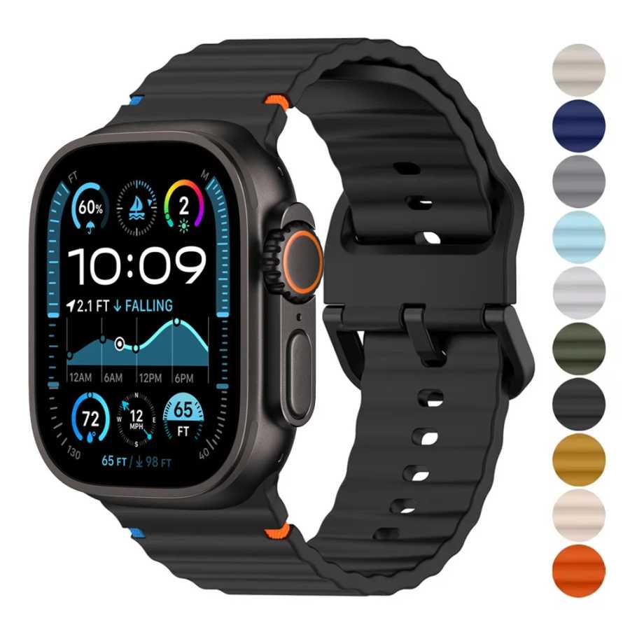 Силиконовый ремешок для Apple Watch 44 мм, 49 мм, 40 мм, 45 мм, 42 мм, 46 мм, браслет для iWatch Series 11, 9, 8, 7, 6, SE, 10, Ultra, 3, 2 Аксессуары для часов