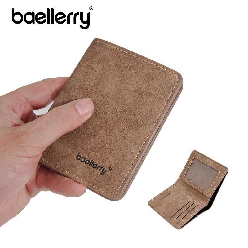 Кошельки Baellerry из тонкой шлифованной кожи, держатели для водительских прав и карт, повседневные и деловые, многофункциональные, складные, мужские, короткие. Кошельки и визитницы