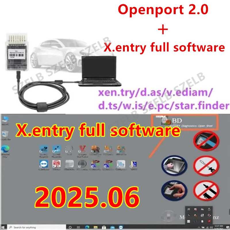 Новейший Xentry Passthru J2534 Vediamo DT.S WIS EPC Star.Finders 2025.06 с Tactrix Openport 2.0 OBD2 сканером и онлайн-установкой Инструмент для ремонта автомобилей