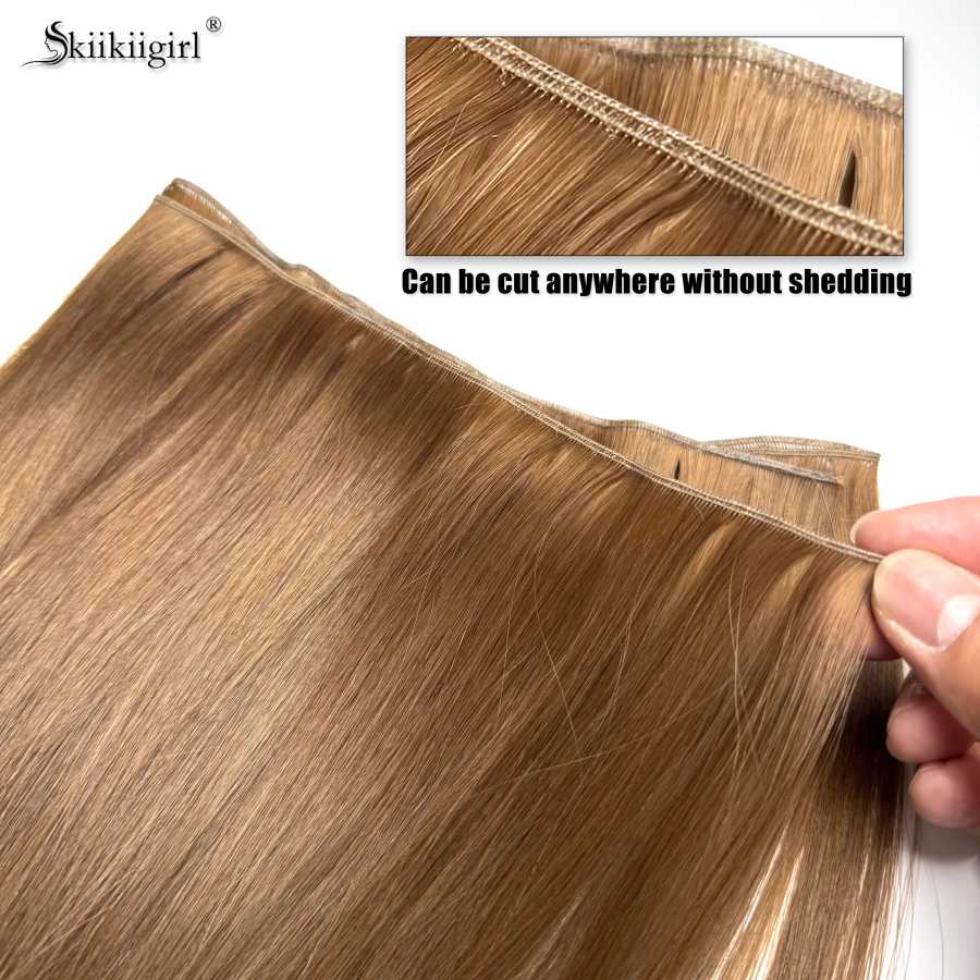 Genius Weft Наращивание человеческих волос 100 г Двойные нарисованные светлые пучки Невидимые прямые девственные волосы Уток Полный конец Высочайшее качество Человеческие волосы (для блондинов)