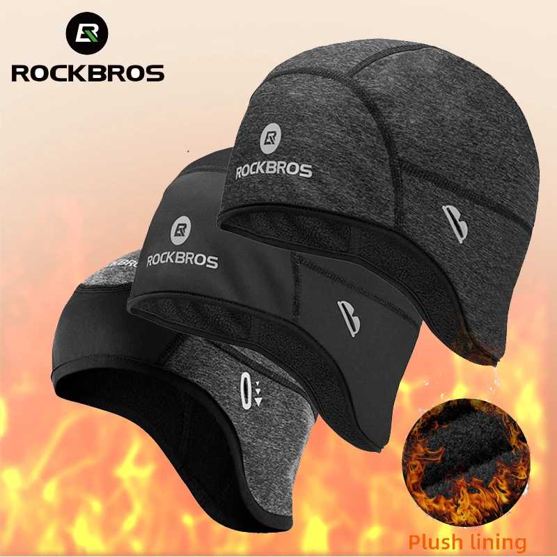 ROCKBROS велосипедные шапки ветрозащитная термофлисовая велосипедная кепка MTB лыжная мотоциклетная шапка зимняя бандана повязка на голову Ciclismo Велоспорт
