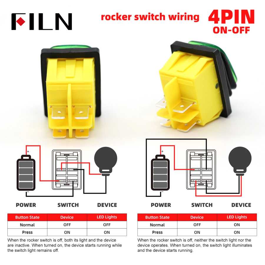 Фотография №5 товара FILN 30A 12V 24V 110V 220VLED Кулисный переключатель Водонепроницаемый IP65