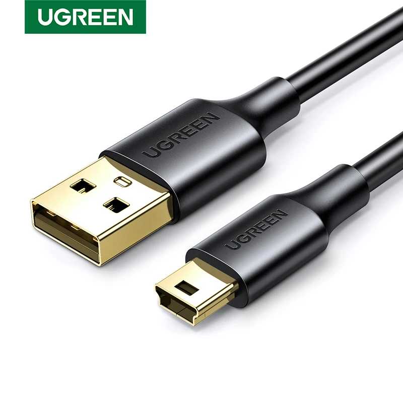 Кабель Mini USB/USB Ugreen, для передачи данных, зарядки, поддержка быстрой зарядки, для MP3, MP4-проигрывателя, автомобильного видеорегистратора, GPS-навигатора, цифровой камеры, жесткого диска (HDD) Аксессуары и запчасти