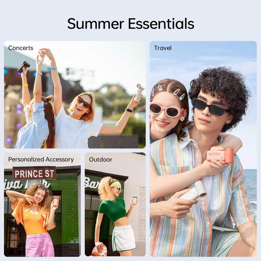 Фотография №4 товара Портативный турбовентилятор JISULIFE, сверхмощный ветер, 5 скоростей, длительное время работы