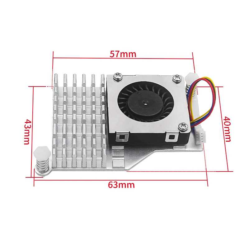 Фотография №4 товара Активный охладитель Raspberry Pi 5, алюминиевый радиатор, ШИМ-вентилятор, регулируемая скорость,