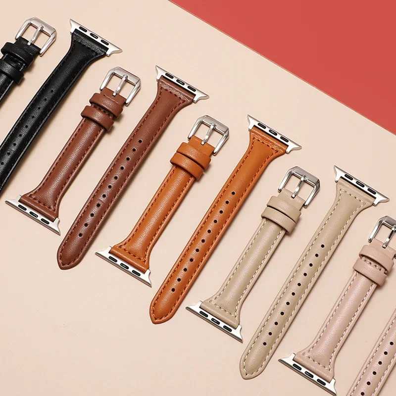 Фотография №1 товара Тонкий кожаный ремешок для Apple Watch Bands Ultra2 49 мм