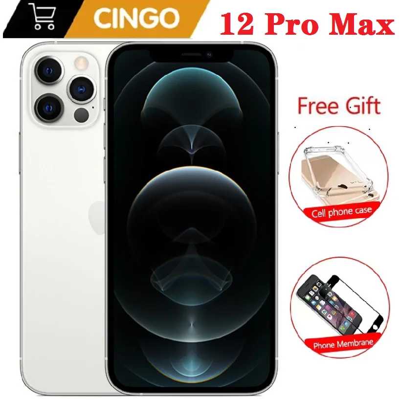 iPhone 12 pro Max 6,7 дюйма 128 ГБ 256 ГБ ПЗУ A14 бионический чип iOS оригинальный разблокируемый мобильный телефон Apple Max Б/У и восстановленные телефоны
