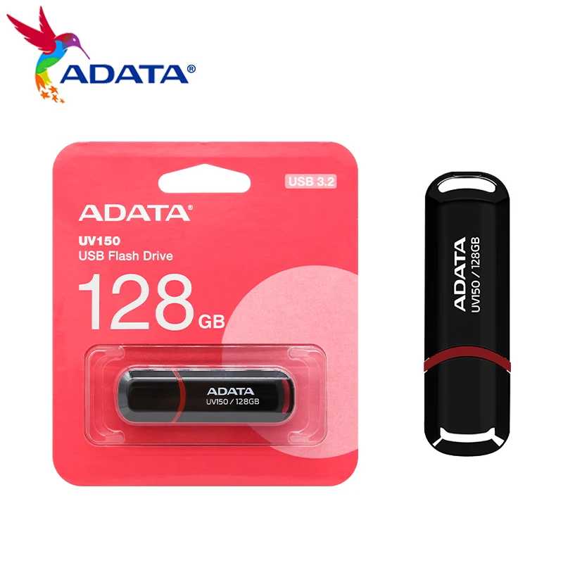 ADATA UV150 USB3.2 Высокоскоростная флэш-накопитель USB Plug And Play Легкая портативная USB-накопитель Черный 256 ГБ 128 ГБ 64 ГБ 32 ГБ Хранение данных