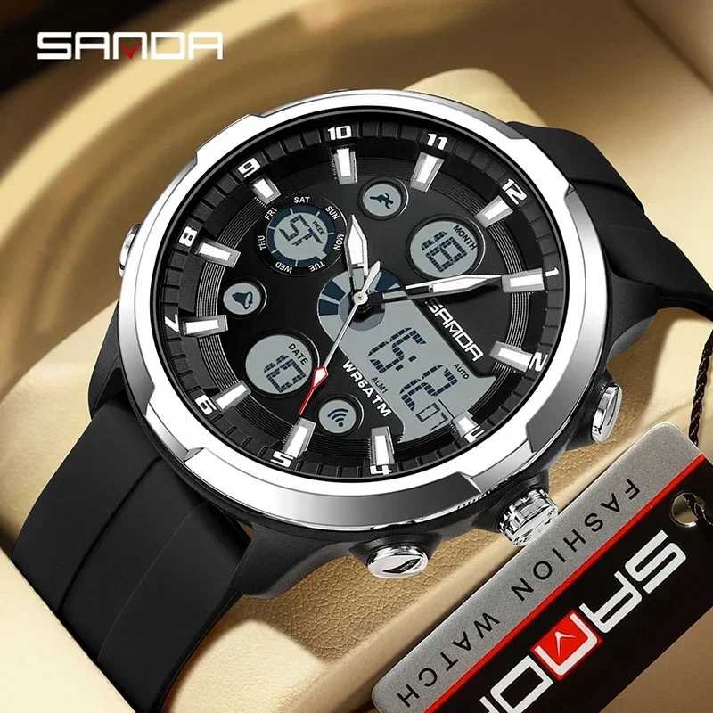 SANDA 9053 50 м водонепроницаемые кварцевые наручные часы для мужчин Relogios Masculino G спортивные военные мужские часы роскошные цифровые часы Мужские часы