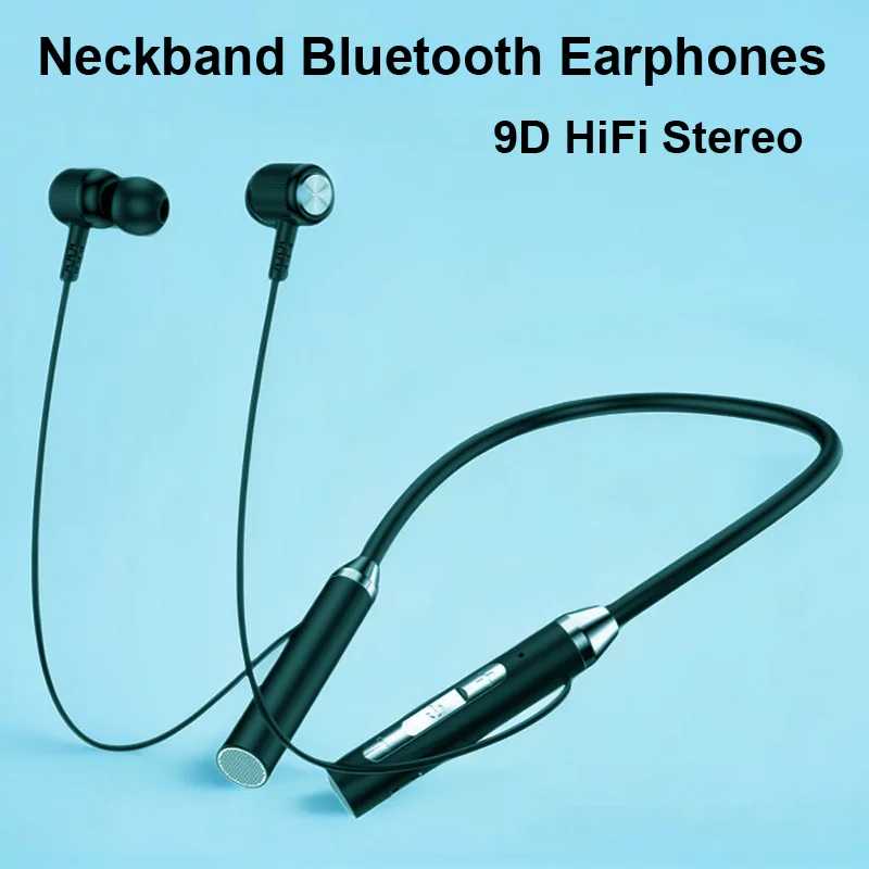 Наушники Bluetooth с шейным ободом, беспроводные наушники, стереогарнитура HIFI Sport TWS Bluetooth с креплением на шее, с микрофоном, магнитные вкладыши Портативное аудио и видео