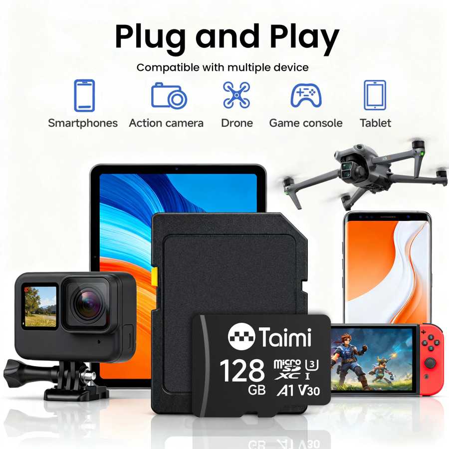 Фотография №4 товара Карта памяти Taimi Micro SD 128 ГБ, 32 ГБ, 64