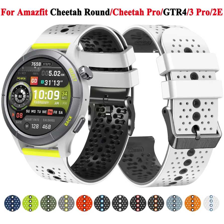 Ремешок силиконовый для часов Amazfit Cheetah Round/Pro, 22 мм, браслет для смарт-часов Amazfit GTR 4/3 Pro/GTR2/2E/GTR 47 мм Аксессуары для часов