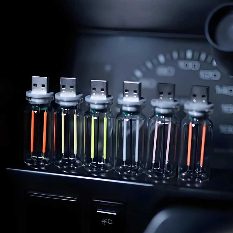 Фотография №3 товара Автомобильный USB-ночник с сенсорной регулируемой яркостью, светодиодная лампа накаливания, портативное