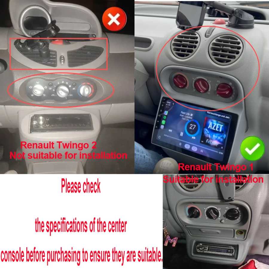Фотография №1 товара Автомагнитола Android 15 с CarPlay для Renault Twingo 2005-2013: Автомобильный