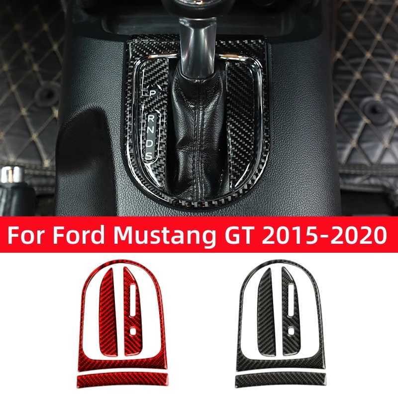 Для Ford Mustang GT 2015-2021: Комплект декоративных накладок из карбона для панели переключения передач, рамка, наклейка Аксессуары для салона