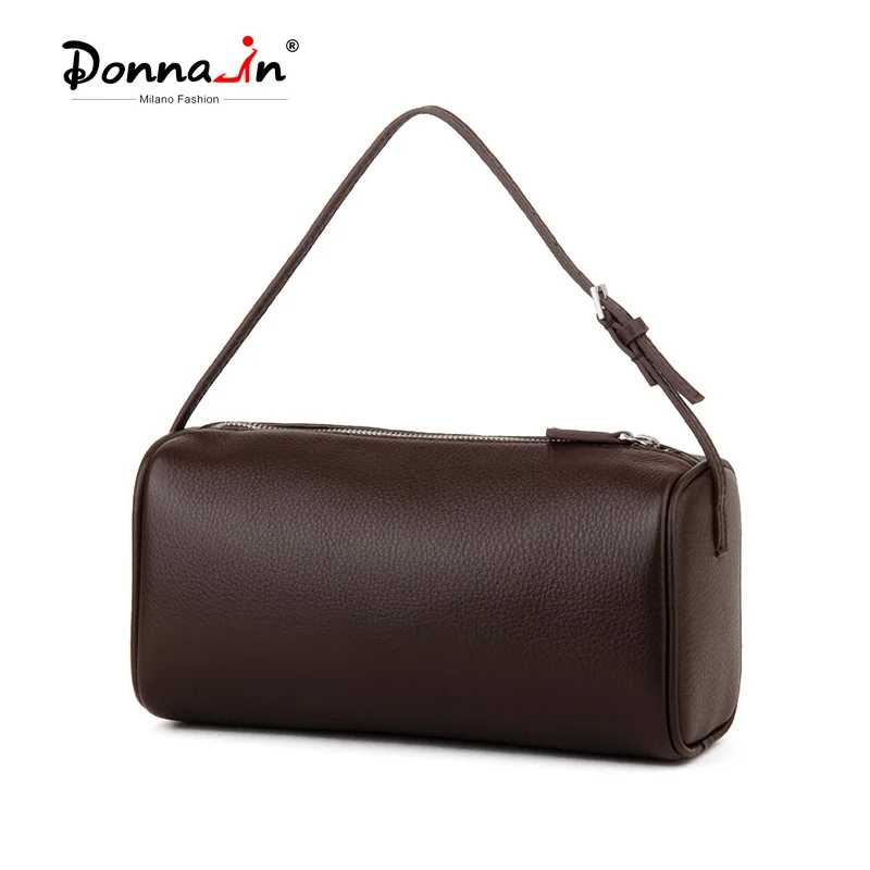 Donna-in мини-сумка из телячьей кожи для женщин из натуральной кожи с плечевым ремнем в форме бочонка, кошельки через плечо Женские сумки