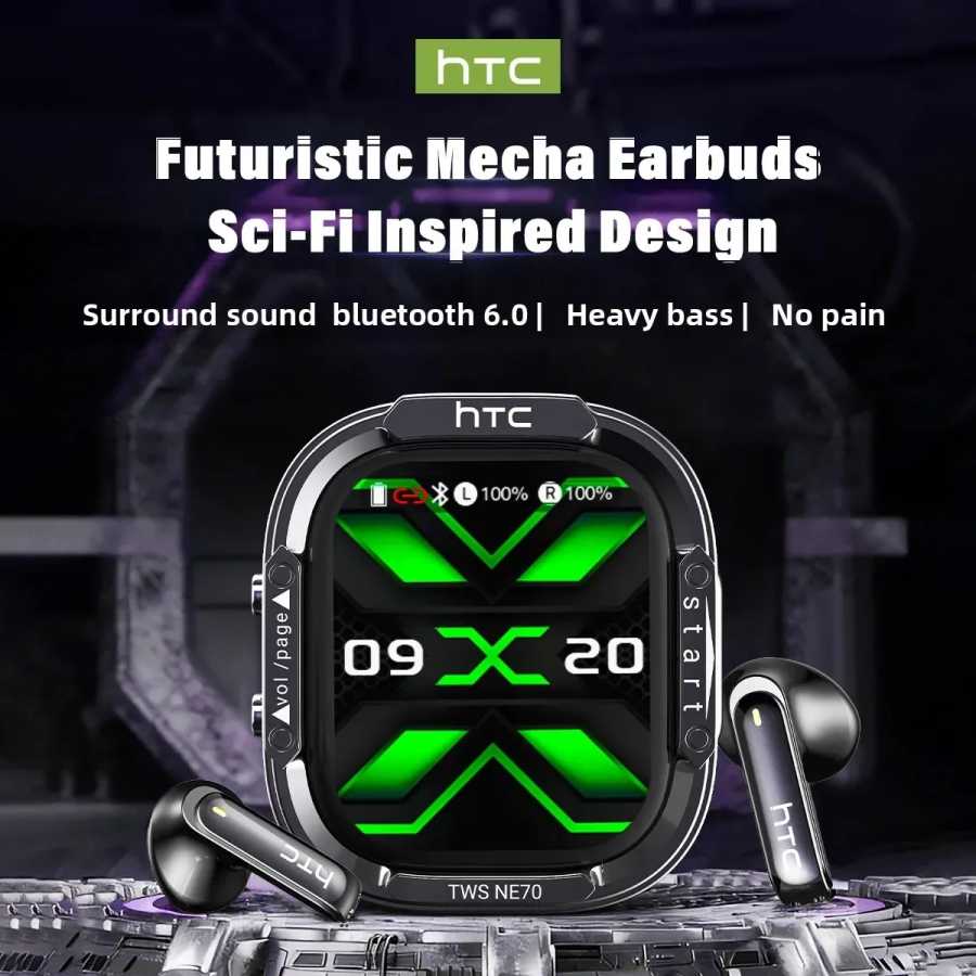 Фотография №1 товара Беспроводные наушники HTC NE70 TWS с сенсорным экраном, Bluetooth, AI-переводчиком,