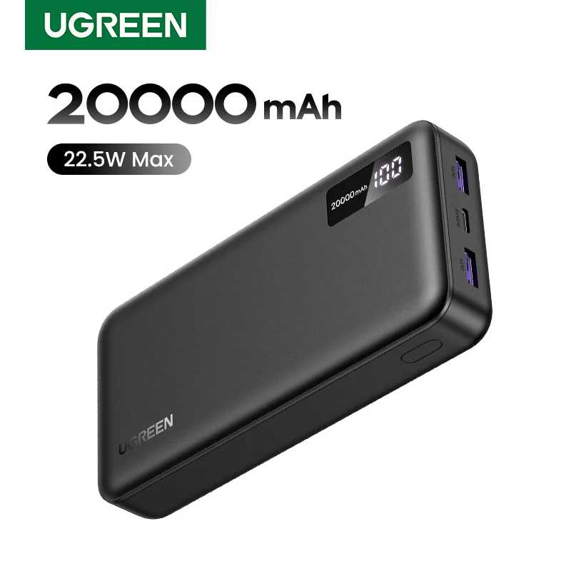 UGREEN 20000 мАч PD 20 Вт Power Bank с быстрой зарядкой Портативный PowerBank для iPhone 17 16 15 Pro Max Xiaomi Внешний аккумулятор 30 Вт Аксессуары для мобильных телефонов