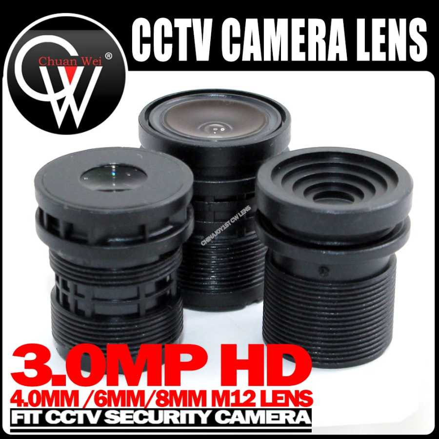Объектив видеонаблюдения 3MP AHD HD PVC 4 мм 6 мм 8 мм F2.0 для IP-камеры 1080p 2MP 3MP 5MP WIFI 4G 5G Видеонаблюдение