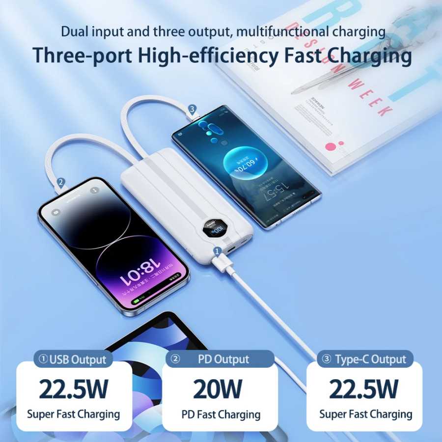 Фотография №4 товара 5 в 1 Power Bank 10000 мАч PD 20 Вт
